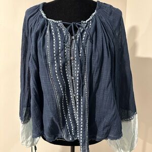 Free People Venus Oversized Boho Blouse